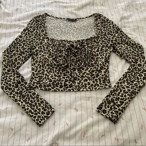 SHEIN Cheetah Print Crop Top